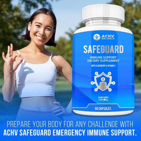 ACHV Balance Safeguard | Immune Support Supplement | Contains Elderberry & Vitamin C, Rich in Antioxidants, Supports Immune System | Strengthens Body Defense & Fights Viral Infections | 60 Capsules