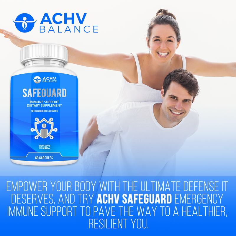 ACHV Balance Safeguard | Immune Support Supplement | Contains Elderberry & Vitamin C, Rich in Antioxidants, Supports Immune System | Strengthens Body Defense & Fights Viral Infections | 60 Capsules